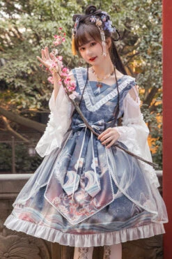 Chinese Style Hime Sleeves Ruffled Classic Lolita Op Dress -LolitaInside d6e81e5ae9b8e85dfc5b12fa766c1400