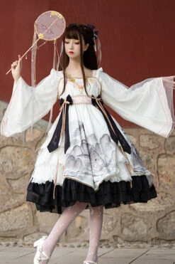 Chinese Style Long Sleeves Landscape Painting Print Bowknot Sweet Elegant Lolita Dress 2 Colors 18 Chinese Style Long Sleeves Landscape Painting Print Bowknot Sweet Elegant Lolita Dress 2 Colors -LolitaInside d761a67cb9316a02a280d6f425f3991f