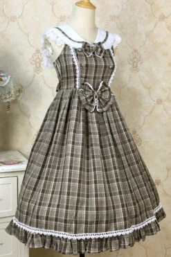 Plaid Print With Fake Collar High Waisted Sweet Lolita JSK Dress 15 Plaid Print With Fake Collar High Waisted Sweet Lolita JSK Dress -LolitaInside d7e28ed5562001c00391f61690105860