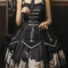 Black New Pirate Ship Print Full Set Gothic Lolita JSK Dress