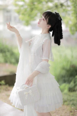 White Stand Collar Ruffle Chinese Qi Shawl Sweet Lolita Dress 13 White Stand Collar Ruffle Chinese Qi Shawl Sweet Lolita Dress -LolitaInside d99cc2bf9c7a20bb6dfda6af0ef41fac