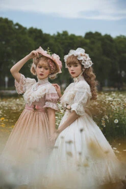 Elegant Vintage Rose Print Multi-Layer Ruffled Sweet Lolita OP Dress -LolitaInside d9b178ddc4ffce69df4e2abd55becf05