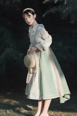 Multi-Color Vintage Pastoral Lace Floral Classic Lolita Jsk Dress -LolitaInside db2219ecf61d5a5bc2ffab7ac1511be6