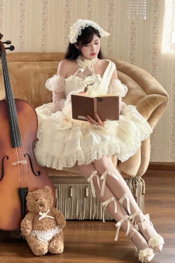 Princess Sleeveless Ruffle Bowknot Lace Sweet Lolita Jsk Dress 4 Colors 21 Princess Sleeveless Ruffle Bowknot Lace Sweet Lolita Jsk Dress 4 Colors -LolitaInside db88bbab70a59df87655dddb6a6c77bb