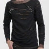 Black Diamond Mesh Irregular Hole Long-Sleeved Men's Punk T-Shirt -LolitaInside dc0d2f28e07d41f711616ec2204d9b96