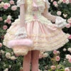 Pink/Yellow Dream Lace Romantic Bowknot Princess Sweet Lolita Skirt Dress -LolitaInside dcb2ed097029af549ed18e9b795aabb7