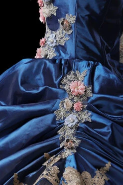 Trumpet Sleeves High Waisted Three Dimensional Flower Embroidery Print Victorian Lolita Prom Dress -LolitaInside dcfe9d97667b3fcc4b164e259de3535a