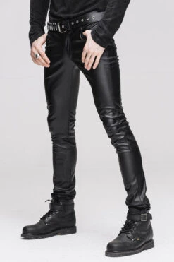Black Wear Synthetic Leather Basic Model Punk Tight Mens Pants 12 Black Wear Synthetic Leather Basic Model Punk Tight Mens Pants -LolitaInside dd41f3cbd83ed84b998abfc2f7fda73c