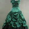 Green Cotton Sleeveless Floor Length Bowknot Multi-Layer Victorian Gothic Lolita Strap Dress -LolitaInside e003820dd9a73f0a728443ad83a66e39
