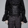 Black Court Pattern Stand Collar Gothic Mens Coat -LolitaInside e02ebf7afb26430834221a571bcec2f8