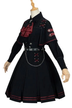 Black Punishment Execution Officer Series Military Style Shirt And Skirt Set Gothic Lolita Dress -LolitaInside e06c2447e7c4078b82a0c4744fd3442b