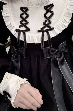Black Bowknot Ruffled Long Sleeves Lolita OP Gothic Lolita Dress -LolitaInside e0b2f6601d575c41a32decc41d48c112