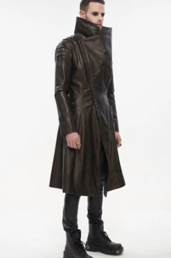 Brown Punk Exaggerated Large Collar Design Thick Rope Decoration Handsome Slim Long Men's Coat -LolitaInside e1ccaee7d902dec49dd9304ff1520721