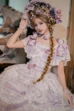 Purple The Key To The Secret Realm Gorgeous Wedding Princess Sweet Lolita Dress Set -LolitaInside e2795422237e024edd300f556893b6e6