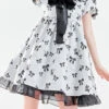 White Square Neckline Butterfly Print Short Sleeves Fungus Ruffled Sweet Lolita OP Dress -LolitaInside e2958c9a93ab4099944bd42a3c2d1ddc