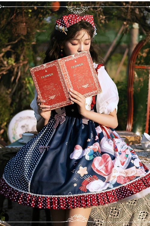 Candy Jar Print Ruffled Sweet Lolita JSK Dress 9 Candy Jar Print Ruffled Sweet Lolita JSK Dress - Image 7
