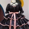 Rose Contrast Color Large Swing Tiered Short Sleeves Gothic Lolita OP Dress 3 Colors 1 Rose Contrast Color Large Swing Tiered Short Sleeves Gothic Lolita OP Dress 3 Colors -LolitaInside e43d87518b2e095b1519d2985155b5d1
