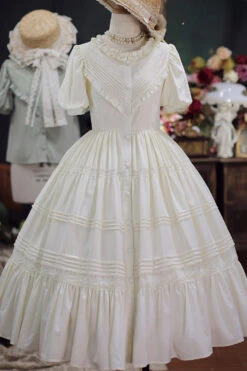 Elegant Cardigan Round Neck Short Sleeves Ruffle One Piece Sweet Lolita Dress 8 Colors -LolitaInside e46f7b17c1558457b6dfa9e0121e5f07