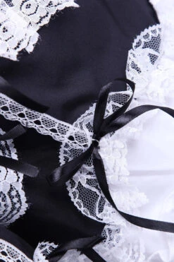 Black/White Cotton Square Collar Lace Trim Gothic Lolita Dress -LolitaInside e4c5677d5f2b59d5bbb1419879c77fa1