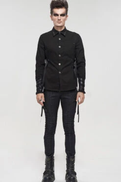 Black Punk Casual Circuit Diagram Print Asymmetric Decoration Men's Long Pants 23 Black Punk Casual Circuit Diagram Print Asymmetric Decoration Men's Long Pants -LolitaInside e5bfb7231fa20d59d03c06798bef54bd