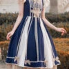 Blue/White Elegant Color Contrast Sleeveless Classic Lolita Dress