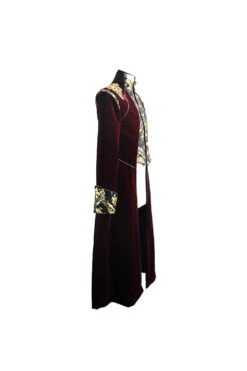 Black/Red Jacquard Gold Faded Buttons Fleece Long Men's Gothic Coat -LolitaInside e652730f1e18e7cdaed5fe3b83383ec7