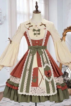 Multi-Color Japanese Country Style Stitching Bowknot Multi-Layer Ruffled Classic Lolita JSK Dress -LolitaInside e7345fc58f18e495a07518d2cbaee658