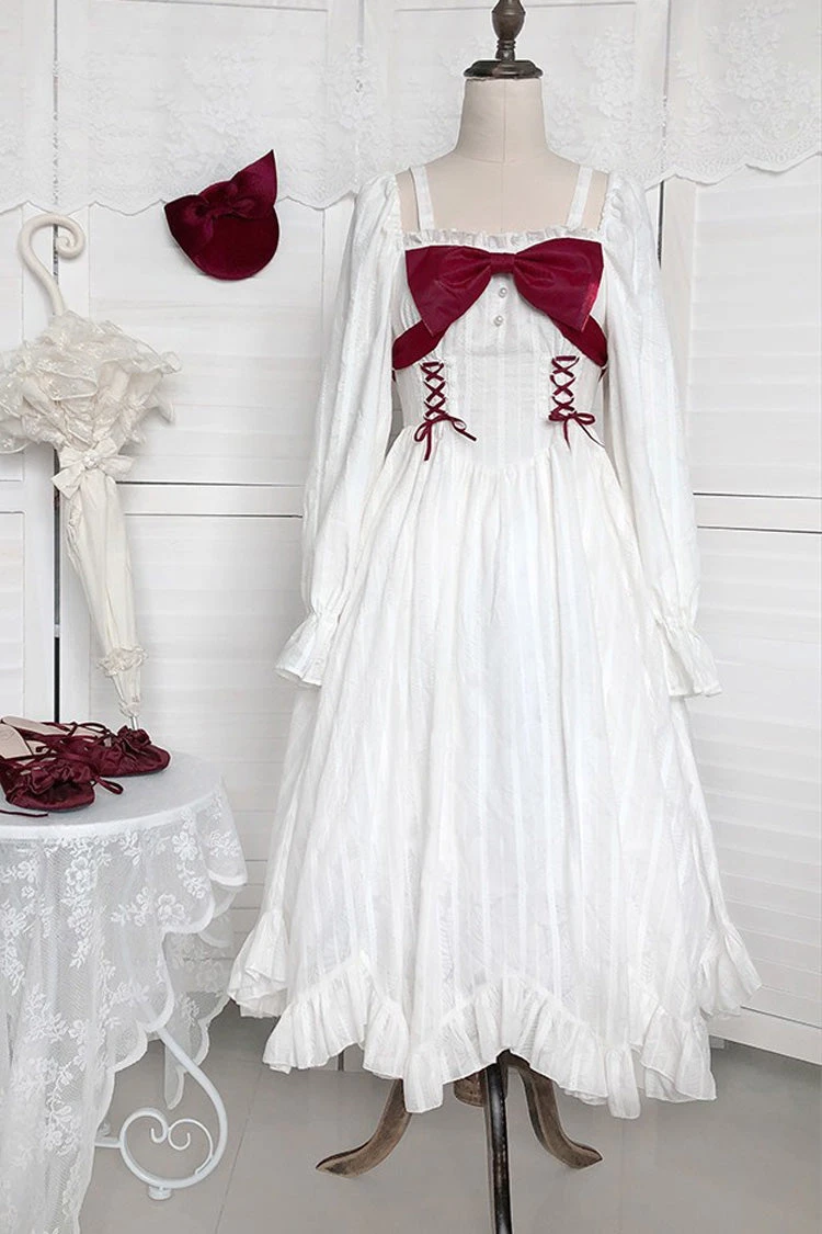 White Roman Covenant Boat Neck Long Sleeves Ruffle Classic Lolita Dress 8 White Roman Covenant Boat Neck Long Sleeves Ruffle Classic Lolita Dress - Image 6