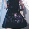 Black Stand Collar Hundred Ghosts Night Walk Colorful Print Short Sleeves High Waisted Sweet Lolita Dress -LolitaInside e989cb1e178c28504b3bfc8a39af8f64