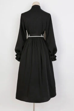 Black Mysterious Long Sleeves Chinese Style Single Breasted High Waisted Print Hanfu Dress -LolitaInside eb6a7cd64ff5ea3fdf22de3e1abc40b7