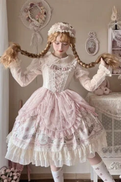 Apricot Sleeveless Rose Prologue Print Ruffle Bowknot Sweet Elegant Princess Lolita Jsk Dress 14 Apricot Sleeveless Rose Prologue Print Ruffle Bowknot Sweet Elegant Princess Lolita Jsk Dress -LolitaInside ece1eea019146eb411ccf358df10ff5e