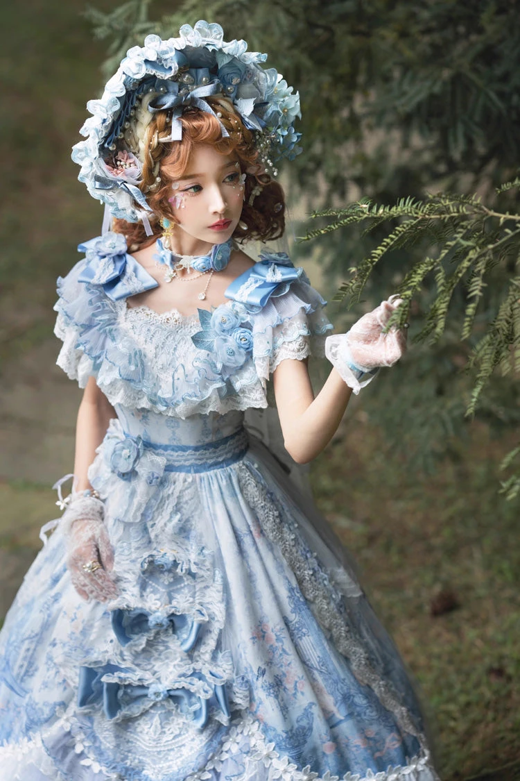 Blue The Key To The Secret Realm Gorgeous Wedding Princess Sweet Lolita Dress Set 8 Blue The Key To The Secret Realm Gorgeous Wedding Princess Sweet Lolita Dress Set - Image 6