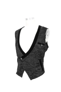 Black Velveteen Asymmetrical Pleated Splice Waist Loop Men's Gothic Waistcoat 18 Black Velveteen Asymmetrical Pleated Splice Waist Loop Men's Gothic Waistcoat -LolitaInside ee5d577e1f2b3dbeb1b2c13e3b23ff9e