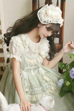 Green Doll Window Ruffle Sweet Lolita Jsk Tiered Dress -LolitaInside ef2b1a0d79beb97850abd146020162aa
