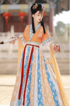 Ancient Tang Dynasty Embroidery Printing Sweet Hanfu Dress -LolitaInside ef432c8ecfabf143cb3d032706fce741