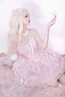 Pink Tube Top Sleeveless Blowknot Ruffled Sweet Lolita Tiered Dress -LolitaInside efc316701c500d9a8a829072742e0d4c dd6d74c0 370f 4c80 9dfc 2b25d5f51471
