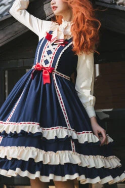 Court Style High Waisted Bowknot Ruffled Multi-Layer Classic Lolita Jsk Dress 11 Court Style High Waisted Bowknot Ruffled Multi-Layer Classic Lolita Jsk Dress -LolitaInside f00d001636e5637a9f26812985e9a6c6