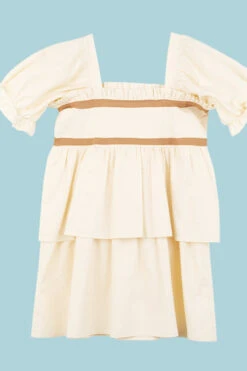 Beige Vintage Square Collar Ruffled Short Sleeves Cartoon Bear Print High Waisted Sweet Lolita Dress -LolitaInside f2ff8d0be43d78c8b964f5f576a3309d