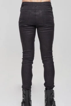 Black Punk High Collar Long Sleeve Stitched Metal Lace-Up Pentagram Hollow Texture Design Men's T-Shirt -LolitaInside f319a7233bf1daf717f265e79e697177