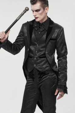 Black Gothic Bright Pattern Printed Decoration Swallowtail Men's Coat -LolitaInside f3dd3f9836a89e924927c6e167d1b85f