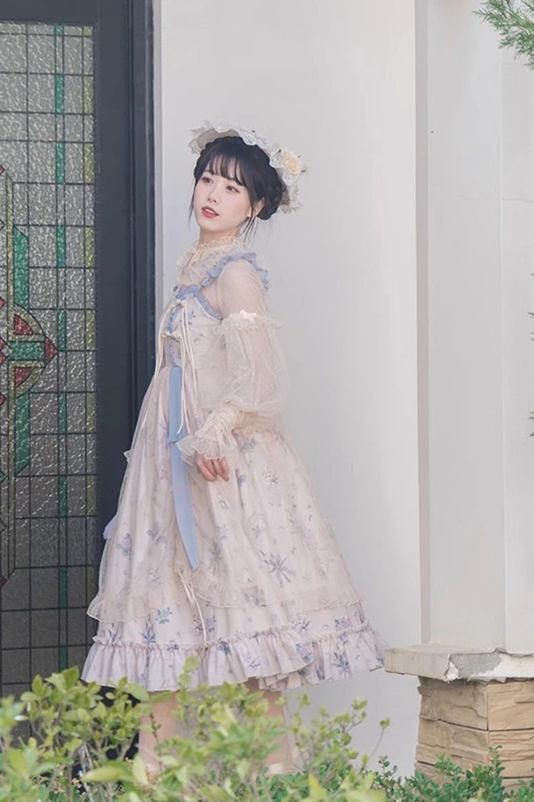 Multi-Color Chinese Style Elegant Flower Wall Print Sweet Lolita Dress 10 Multi-Color Chinese Style Elegant Flower Wall Print Sweet Lolita Dress - Image 8