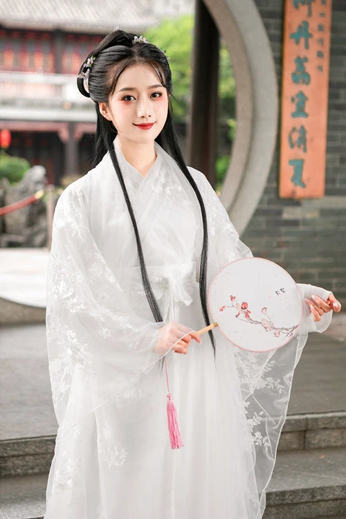 White Lady Chinese Style Fairy Sweet Hanfu Dress Full Set 7 White Lady Chinese Style Fairy Sweet Hanfu Dress Full Set - Image 5