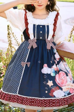 Candy Print Star Buttons Sweet Lolita JSK Dress