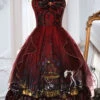 Red Decaying Forest Round Collar Bowknot Ruffled Classic Lolita JSK Dress -LolitaInside f8243b618814e1d9d12d9c5153926657