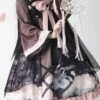 Black/Pink Chinese Style Long Sleeves Chest Bow Chiffon Sweet Lolita OP Dress -LolitaInside f8fdaf46dd1f86ca5ab0038363bdb841