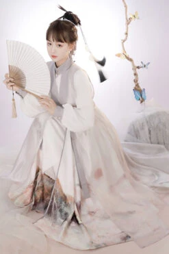 Beige Original Chinese Style Elegant Ink Printing Classic Lolita Hanfu Dress Full Set -LolitaInside fa445c0c6e3a5b241d283b12a1d1f138