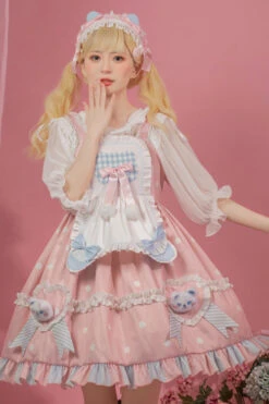 Pink Jenny Bear Diaries Polka Dot Print Sweet Lolita JSK Dress -LolitaInside fae8dae4c1f66c7f03105c60d8e5be22