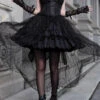 Black Elegant Bride Gorgeous Tea Party Gothic Lolita Tiered Dress