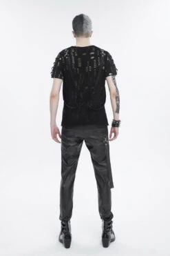 Black Half Hollow Shoulder Tie Design Men's Punk T-Shirt 14 Black Half Hollow Shoulder Tie Design Men's Punk T-Shirt -LolitaInside fb9d870a4f79517fe957fd0b28f89a28