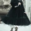 Black Silk Velvet Doll Collar Elegant Long Classic Lolita OP Dress -LolitaInside fc165abeac0de7c09ebd717f1f4d85e9